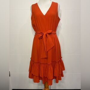Calvin Klein sz 8 dress, beautiful orange, flowy, knee length dress